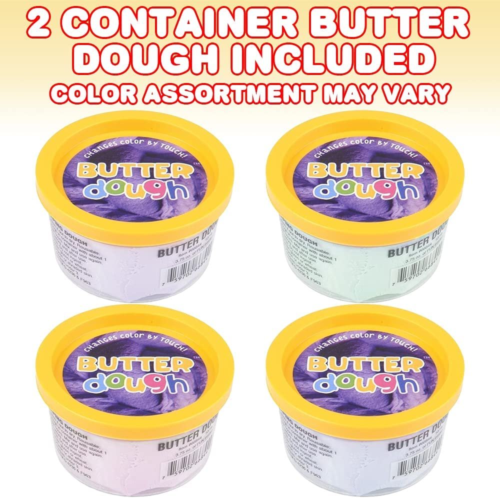 Color Changing Butter Dough, Set of 2, Modeling Clay for Kids, Creative Toys for Children, Kids’ Art and Craft Supplies, Great Educational Toy, Playdough Set for Boys and Girls