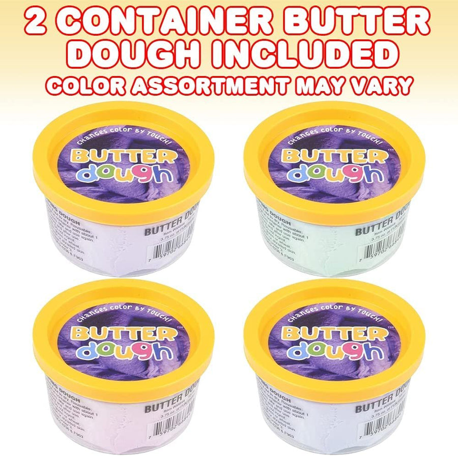 Color Changing Butter Dough, Set of 2, Modeling Clay for Kids, Creative Toys for Children, Kids’ Art and Craft Supplies, Great Educational Toy, Playdough Set for Boys and Girls