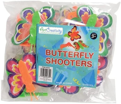 ArtCreativity Butterfly Shooters for Kids, Set of 12, Butterfly Flying Toys for Kids in Assorted Styles, Great for Active Outdoor Play, Butterfly Party Favors and Princess Party Supplies