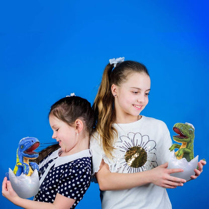 ArtCreativity Plush Dinosaurs in Eggs, Set of 2, Unique Stuffed Dinosaur Toys for Kids, Decorations for Kids’ Bedroom or Party, Fun Dinosaur Birthday Party Favors for Boys and Girls, Green and Blue