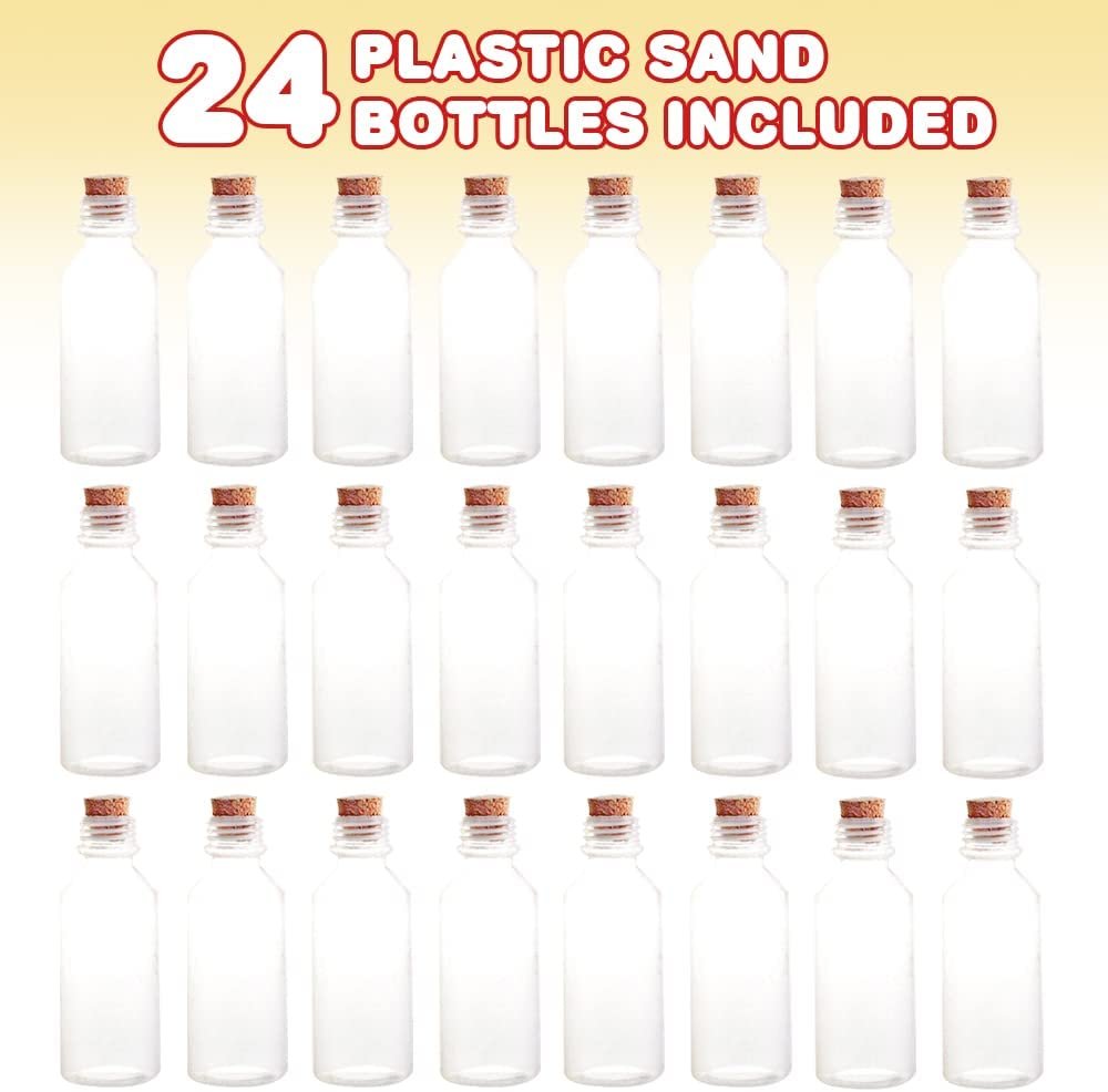 Plastic Sand Art Bottles with Corks - Pack of 24 - 2oz Clear Containers for Sand Art, Message in a Bottle, Wedding Invitations, Fun Arts and Crafts Supplies for Kids - Sand not Included…