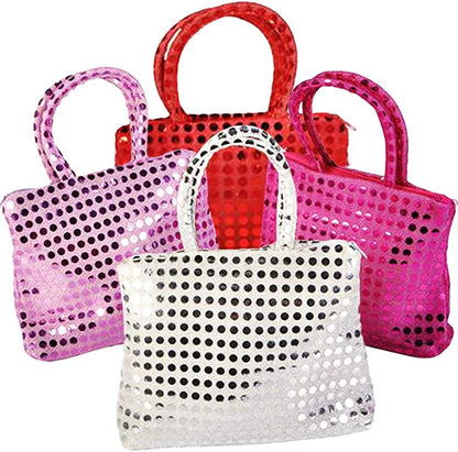 ArtCreativity Sequin Tote Bags for Kids, Set of 4, Cute Sequined Purses for Girls with Color Changing Sequins, Princess Party Favors, Fun Dress-Up Accessories for Girls, Pretty Assorted Colors
