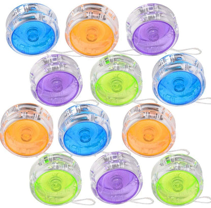 ArtCreativity Color Tinted Crystal Yoyos for Kids, Pack of 12, Plastic Yo-Yo Toys in Assorted Colors, Fun Birthday Party Favors, Goodie Bag Fillers, Holiday Stocking Stuffers, Classroom Prizes