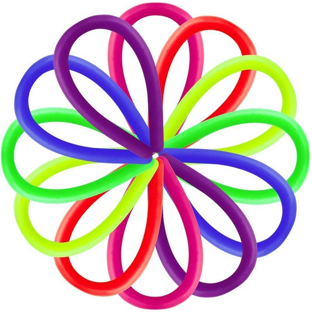 Stretchy Strings, Set of 12, Colorful Stress Relief Toys for Kids and Adults, Stretchy up to 8 Feet, Fun Fidget Toys for Boys and Girls, Sensory Toys for Autism, Bright Assorted Colors