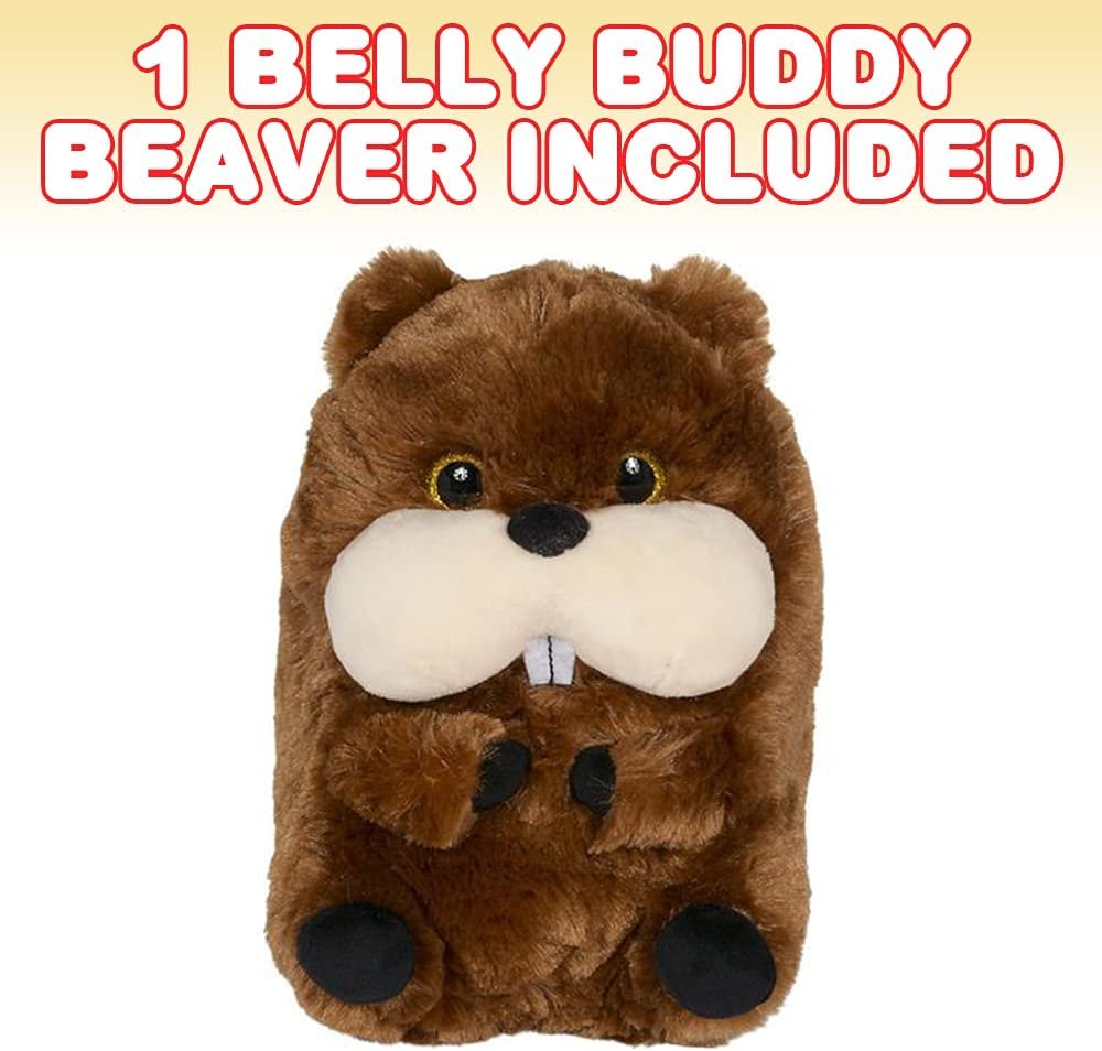 Belly Buddy Beaver, 8" Plush Stuffed Beaver, Super Soft and Cuddly Toy, Cute Nursery Décor, Best Gift for Baby Shower, Boys and Girls Ages 3+