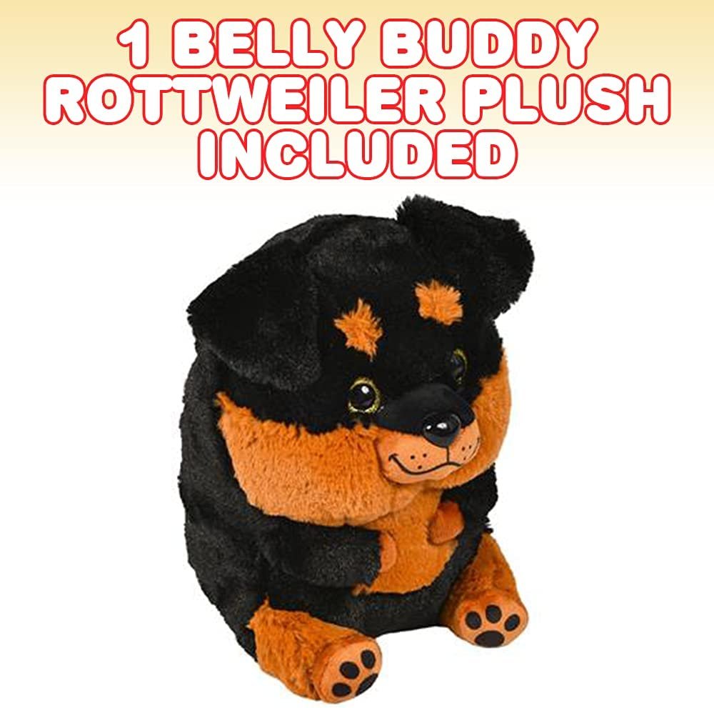 Belly Buddy Rottweiler, 10" Plush Stuffed Dog, Super Soft and Cuddly Toy, Cute Nursery Décor, Best Gift for Baby Shower, Boys and Girls Ages 3+