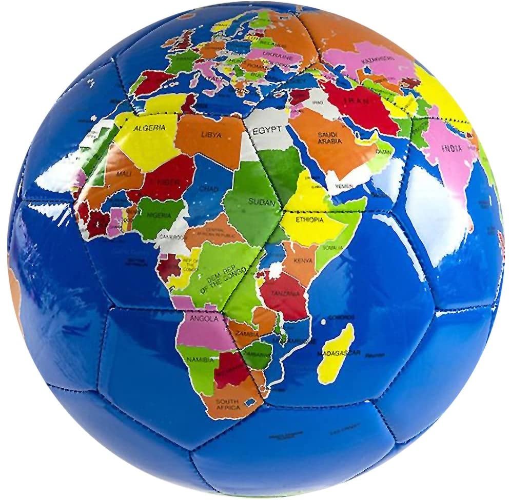 ArtCreativity Globe Soccer Playground Ball for Kids, Bouncy 9 Inch Kick Ball for Backyard, Park, and Beach Outdoor Fun, Detailed Design, Durable Outside Play Toys for Boys and Girls - Sold Deflated