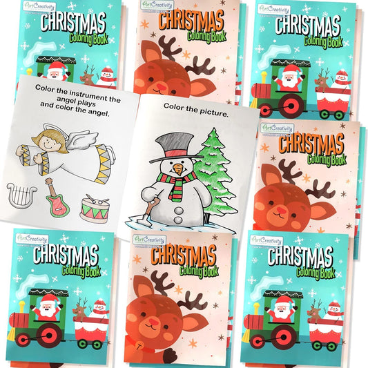 ArtCreativity Christmas Coloring Books for Kids, Pack of 12, 8.25 Inch x 11 Inch Big Booklets, Fun Christmas Treats Prizes, Favor Bag Fillers, Birthday Party Supplies, Art Gifts for Boys and Girls