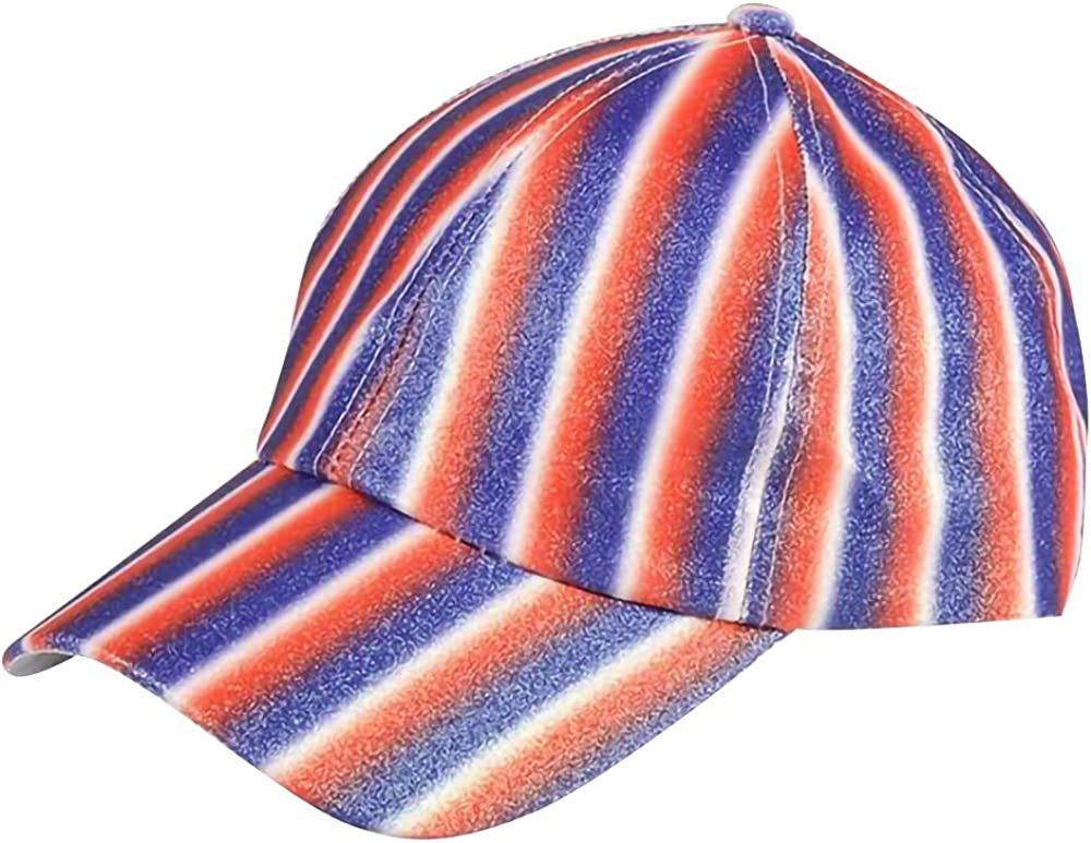 Patriotic Glitter Baseball Cap for Kids and Adults, Shiny Red, White, and Blue Hat, 4th of July Costume Accessories, Patriotic Party Supplies for Memorial, Veterans, Independence Day
