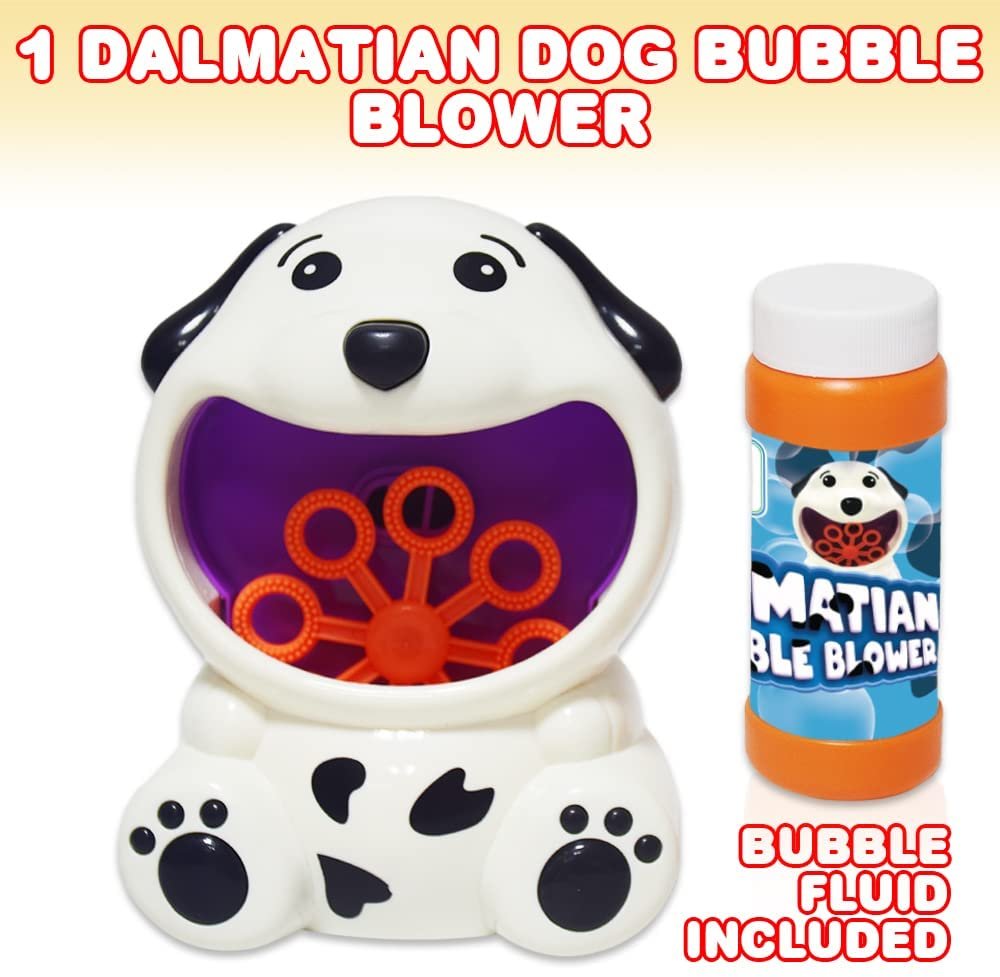 Dalmatian Dog Bubble Machine for Kids, Includes 1 Bubbles Blowing Toy and 1 Bottle of Solution, Fun Summer Outdoor or Party Activity, Great Bubble Gift for Boys and Girls