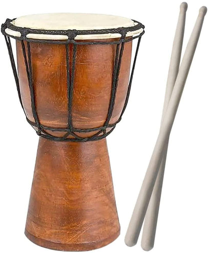 ArtCreativity 16 Inch Wooden Drum Set with Sticks, Rustic Brown Wood and Authentic Design, Fun Musical Instrument for Kids, Great Gift Idea for Boys and Girls