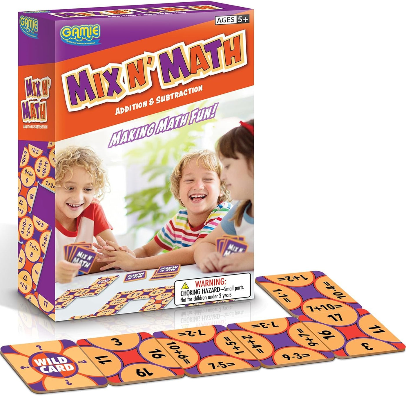 Mix N' Math Card Game for Kids - 130 Cards - Includes Problems, Solutions, & Wild Cards - The Math Games That Makes Learning Math Fun - Educational Math Matching Card Game for Hours of Rewarding Fun