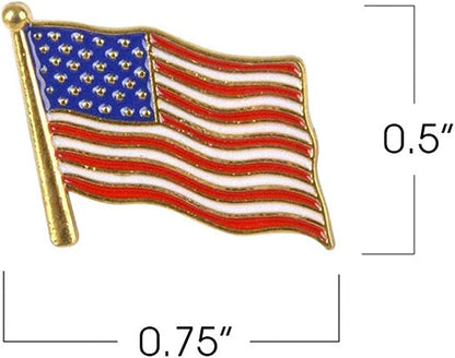 ArtCreativity American Flag Lapel Pins, Set of 10, USA Flag Pins for Independence, Memorial, and Veterans Day, United States Patriotic Fashion Accessories for Kids, Adults, 4th of July Party Favors