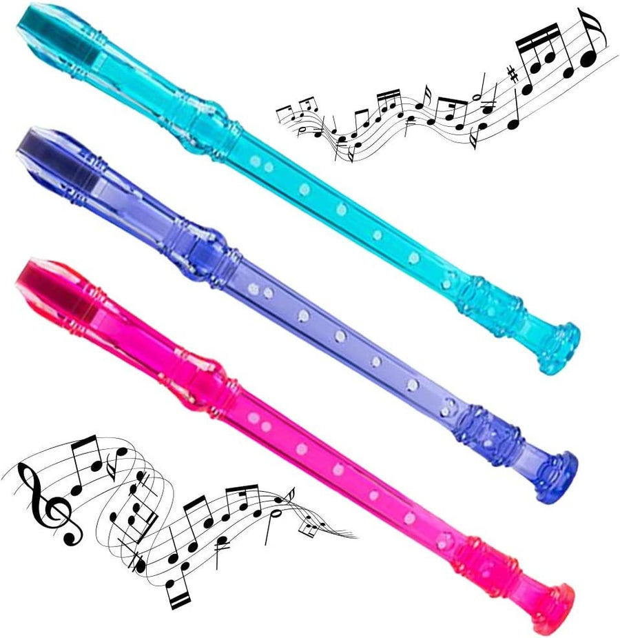 Recorders for Kids, Set of 3, Recorder Music Toys with Cleaning Rods, Colorful Musical Instruments for Children, Music Birthday Party Favors, Goodie Bag Stuffers, and Teacher Rewards