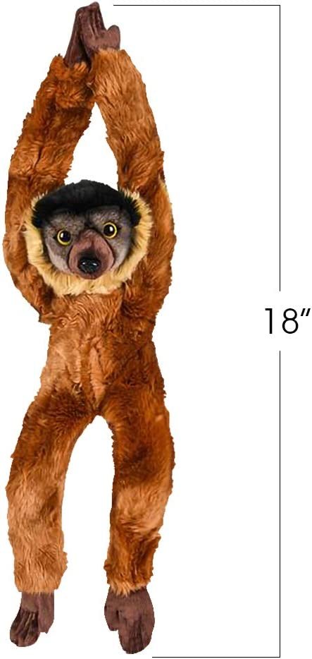 Brown Hanging Collard Lemur Plush Toy, 18" Stuffed Three-Toed Sloth with Realistic Design, Soft and Huggable, Cute Nursery Decor, Best Birthday Gift for Boys and Girls