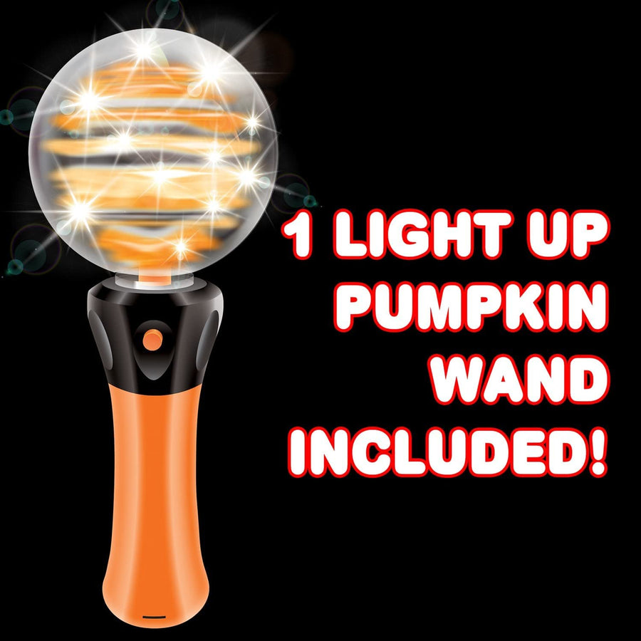 Light Up Halloween Pumpkin Magic Wand Toy, Jack-O-Lantern Light Up Toys For Kids, with Light Up & Spinning Effects, Halloween Costume Prop and Gift for Kids, Unique Halloween Party Favor