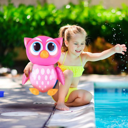 ArtCreativity Inflatable Owls, Set of 4, Blow-Up Owl Inflates for Birthday Party Favors, Party Decorations and Supplies, Pool Party Float, and Game Prize for Kids