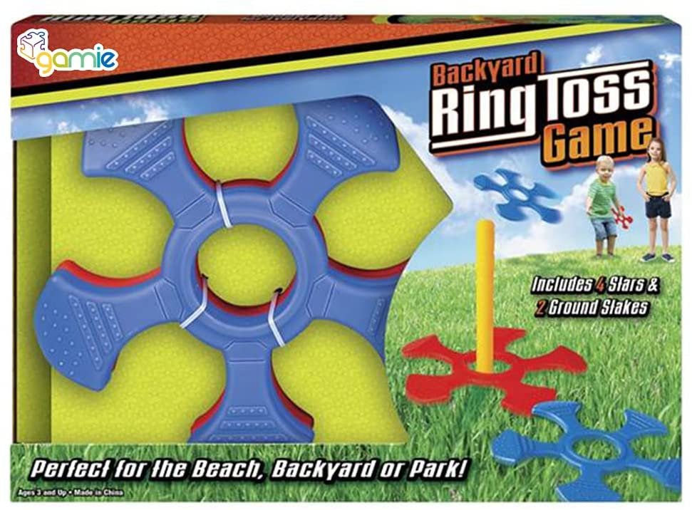 Gamie Ring Toss Game for Kids, Set Includes 2 Stakes and 4 Star Rings, ·  Art Creativity