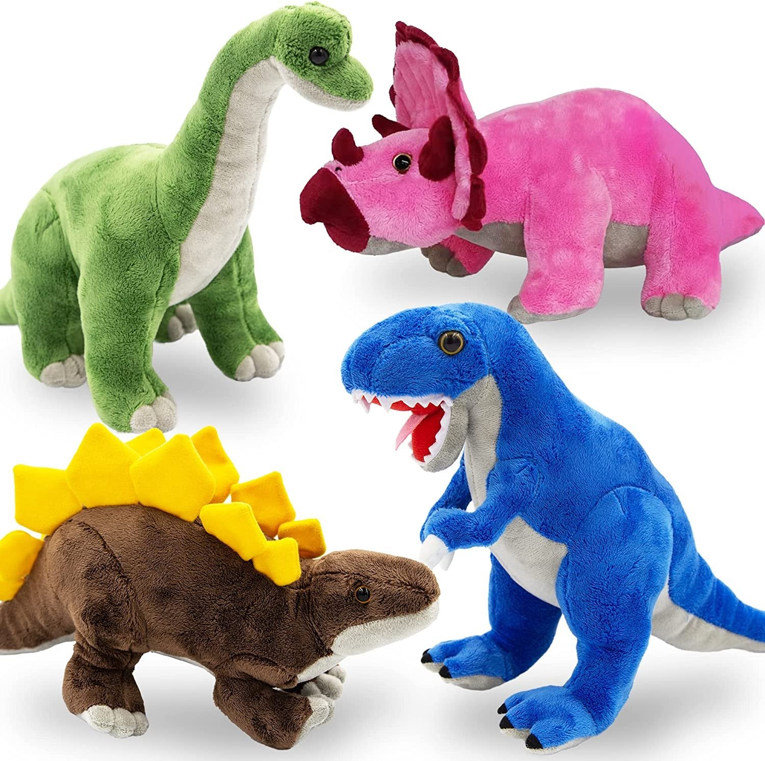 Plush Dinosaur Stuffed Animals for Kids, Set of 4, Stuffed Dinosaur Plushy for Boys and Girls Ages 3+, Plush Animals Dinosaur Toys For Kids, Dino Plush Easter Dinosaur Plush Party Favors