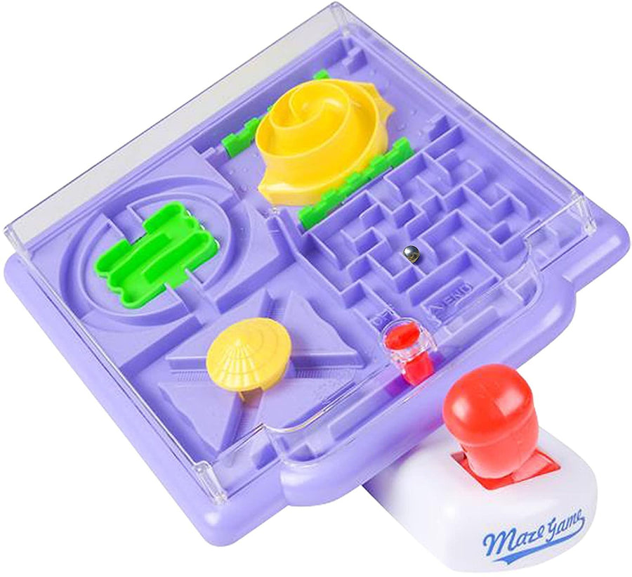 Tilt Maze Game by Gamieac, 4 in 1 Mazes with Tilting Joystick - Bonus 'I'm a Gamieac' Challenge - Super Fun Puzzle Labyrinth Maze Game for Kids and Adults - Educative Toy for Focus and Motor Skills
