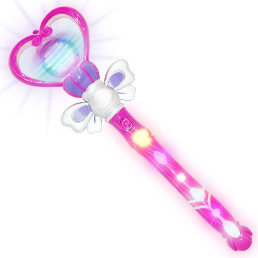 Purple Light Up Toy Wand, 13.5" Valentines Heart Toy  Wand with Spinning LEDs & Sound Effects