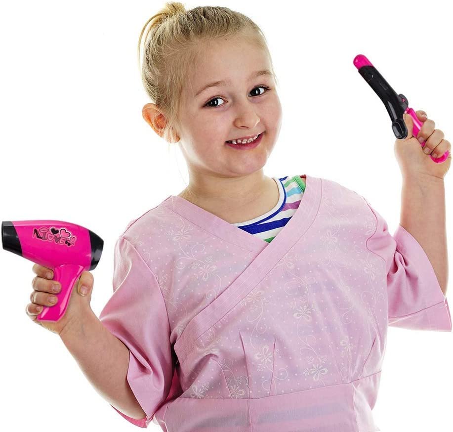Hair Stylist Set for Girls, Beauty Salon Pretend Play Kit with Toy