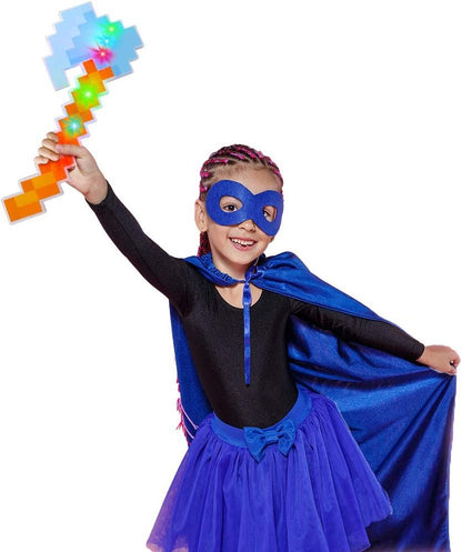 ArtCreativity Light Up Pixel Axe Toy, 1PC, LED Ax for Kids with 3 Flashing Modes, Cool Halloween Costume Accessory, Batteries Included, Best Birthday and Holiday Gifts for Gamers, 17.5 Inches