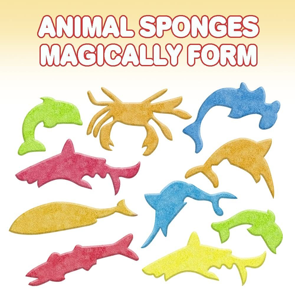 Magic Growing Sea Life Animal Capsules, 2 Packs with 12 Expanding Animal Capsules Each, Grow in Water, Cute Color & Design Variety, Kids’ Birthday Party Favor, Contest Prize or Gift Idea