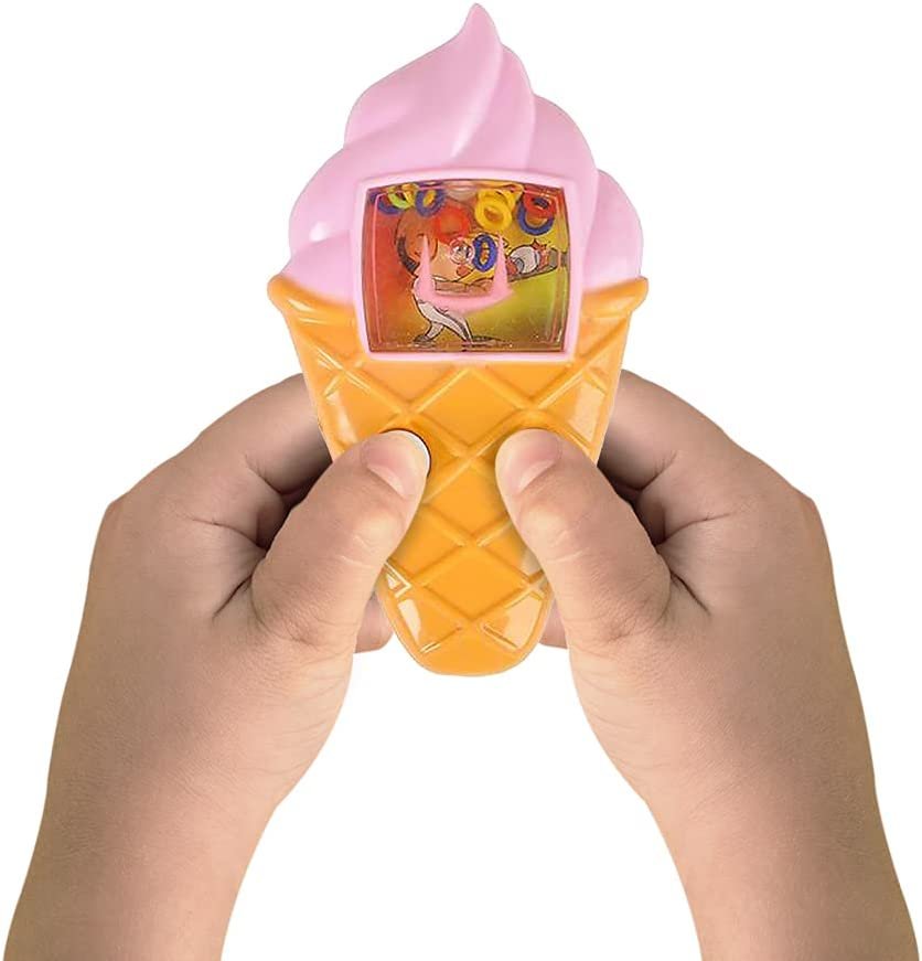 Ice Cream Water Games, Set of 12, Handheld Water Games for Kids, Goody Bag Fillers, Birthday Party Favors for Children, Road Trip Travel Toys for Boys and Girls