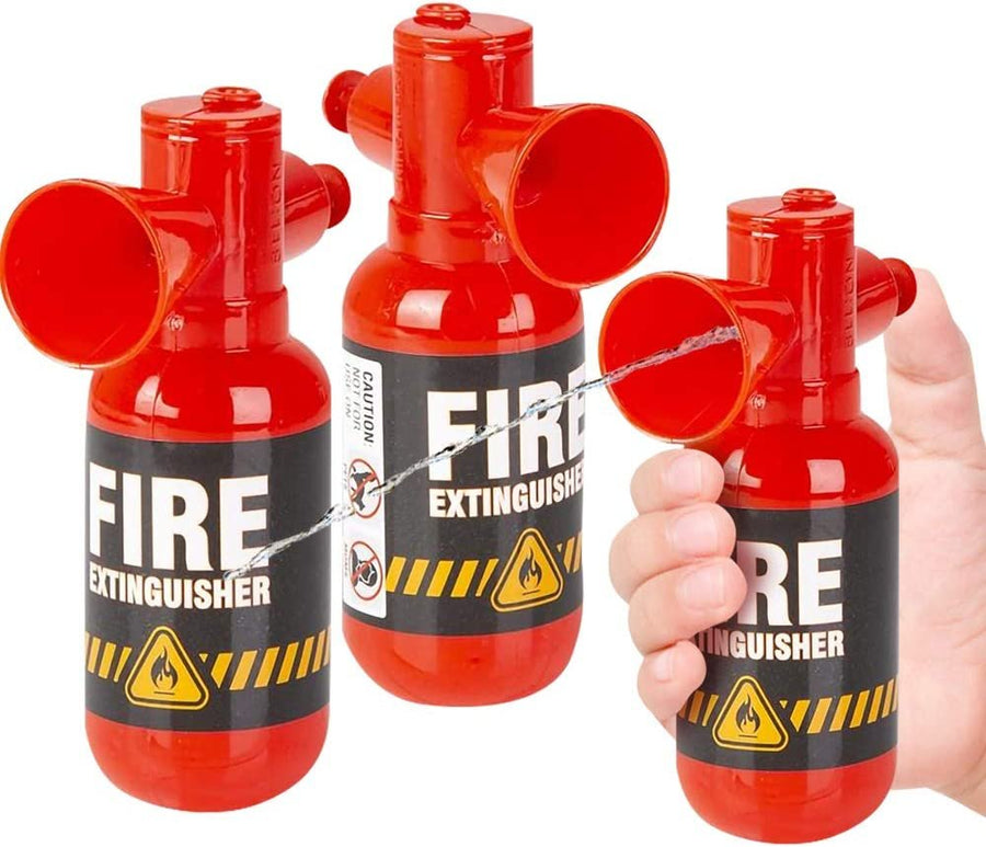 Mini Fire Extinguisher Squirter Toys, Set of 3, 4.25" Water Extinguisher with Realistic Design, Fun Outdoor Summer Toys, Great Fireman Toys for Kids, Novelty Gag Gift Item