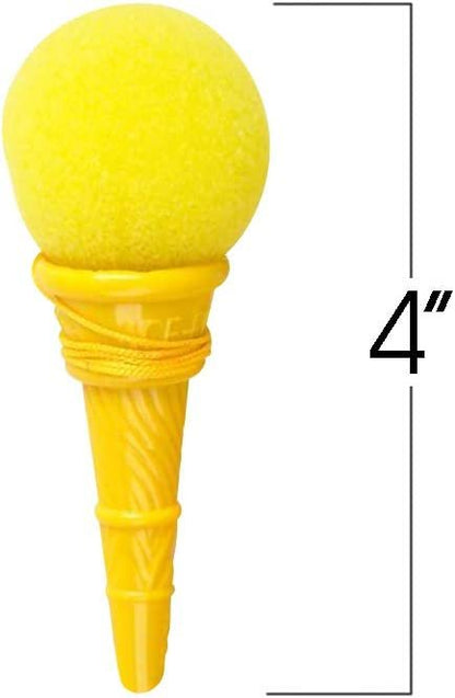 ArtCreativity Mini Ice Cream Shooters - Pack of 12-4 Inch Classic Yellow Icecream Cone Foam Ball Launchers, Birthday Party Favors for Kids, Piñata and Goody Bag Fillers, Carnival Prize