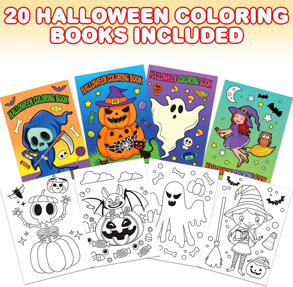 Halloween Coloring Books for Kids, Pack of 20, 5” x 7” Mini Booklets, · Art  Creativity