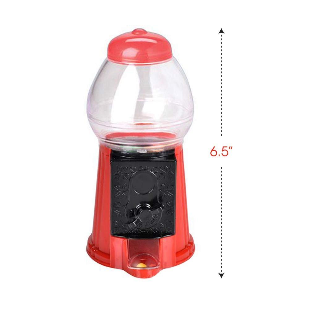 Gumball Machine for Kids, Set of 3, 6.5" Desktop Bubble Gum Mini Candy Dispenser, Unique Money Saving Coin Bank, Best Gift or Vintage Office Desk Decoration (Gumballs not Included)