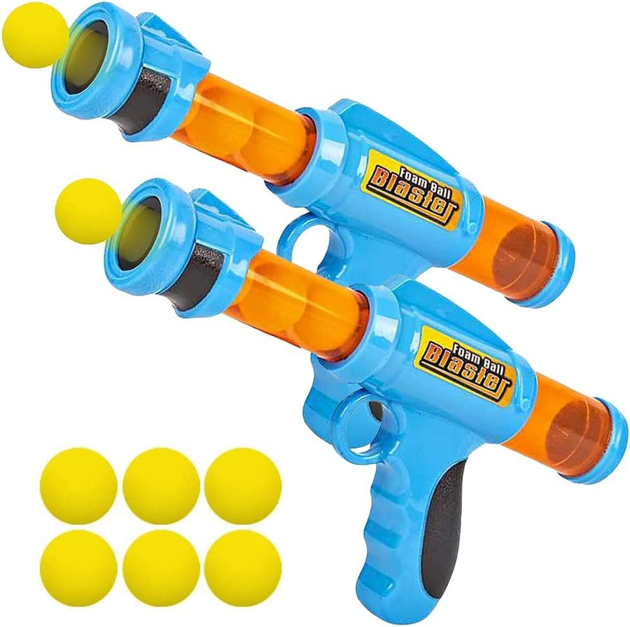 Foam Ball Launchers, Set of 2, Pump Action Shooting Toy Blasters for Kids with 12 Balls, Outdoor Summer Fun, Fetch Toy for Dogs, Great Birthday Gift for Boys and Girls