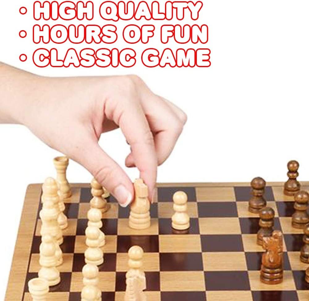 Gamie Wooden Chess Board Game, Wood Family Board Game for Game Night, Indoor Fun and Parties, Develops Logical Thinking and Strategy, Best Gift Idea for Kids