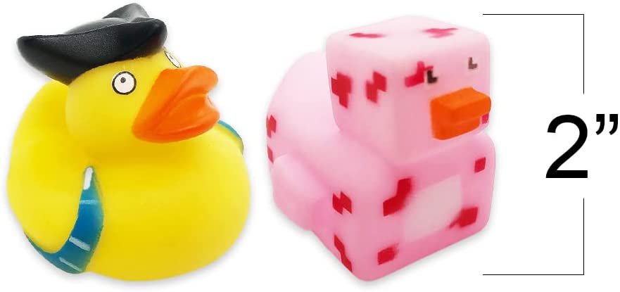 Rubber Duckies, Bathtub & Pool Ducks Toys for Kids 17 Designs, Assorted Pack of 50