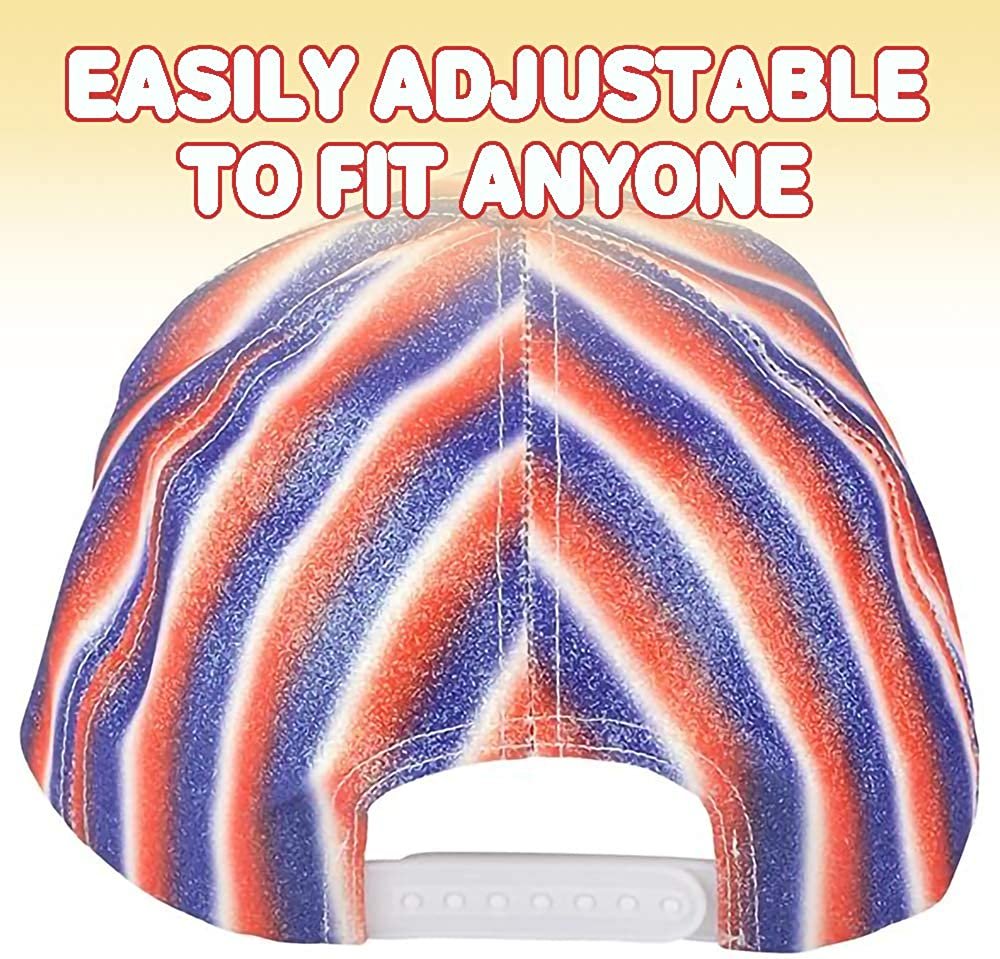 Patriotic Glitter Baseball Cap for Kids and Adults, Shiny Red, White, and Blue Hat, 4th of July Costume Accessories, Patriotic Party Supplies for Memorial, Veterans, Independence Day