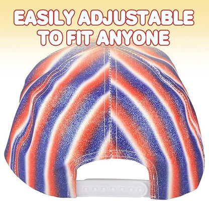 ArtCreativity Patriotic Glitter Baseball Cap for Kids and Adults, Shiny Red, White, and Blue Hat, 4th of July Costume Accessories, Patriotic Party Supplies for Memorial, Veterans, Independence Day