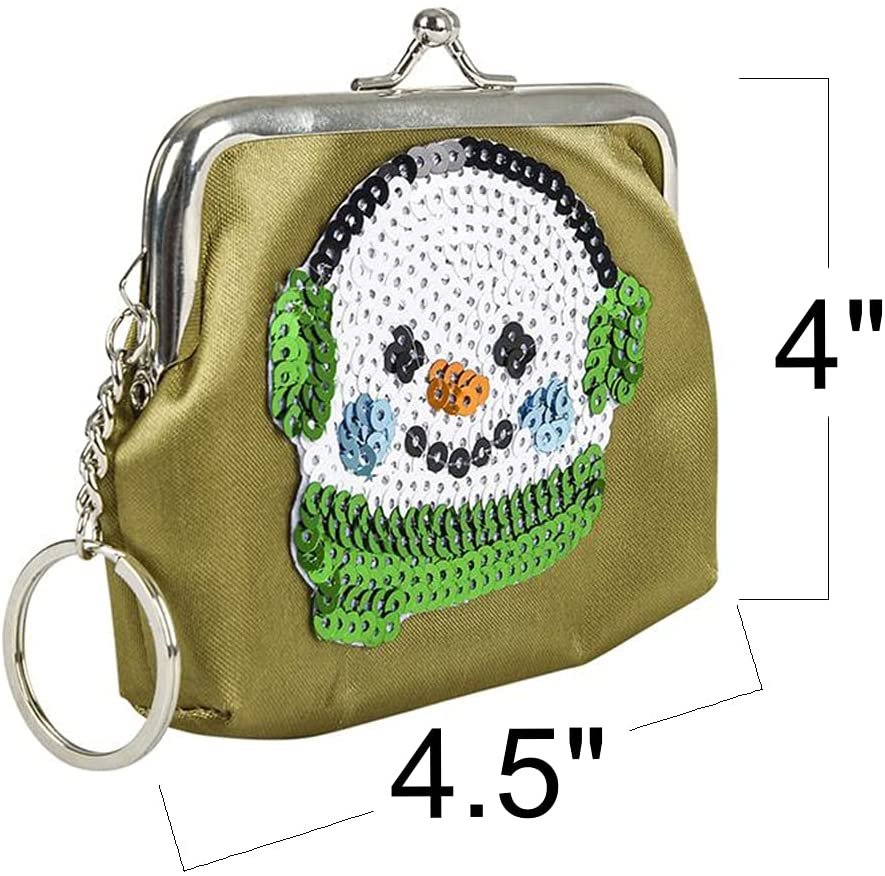 Snowman Purse Keychains, Set of 12, Festive Gifts in a Variety of Colors and Designs, Christmas Party Favors for Kids and Adults, Christmas Stocking Stuffers and Goody Bag Fillers