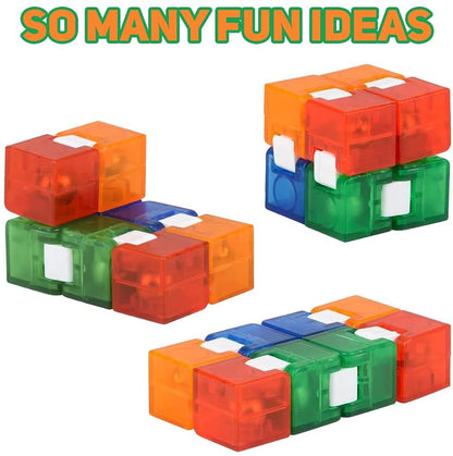 ArtCreativity Flip Cubes for Kids, Set of 4, Fidgeting Cubes for Fun and Relaxation, Stress Relief Toys for Kids and Adults, Portable Fidget Cube Set, Party Favors and Stocking Stuffers