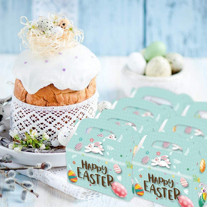 ArtCreativity Easter Treat Boxes, Pack of 12 Easter Bunny Boxes for Candy, Cookies and Party Favors, Cute Cardboard Boxes with Handles for Wedding Candy, Birthday Favors, Holiday Goodies