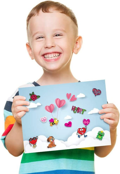 Valentines Day Stickers for Kids, 100 Sheets with Over 1,600 Valentine Stickers and Treats, Party Favors for Boys, Girls, and Toddlers, Goodie Bag Fillers