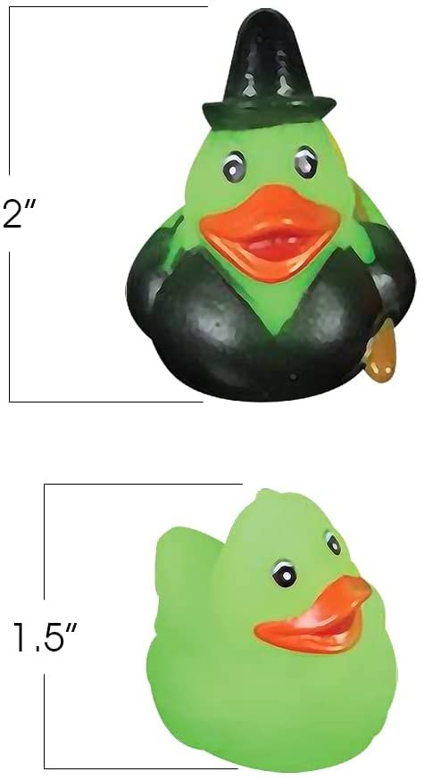 Halloween Glow-in-the-Dark Mini Rubber Duckies, Set of 24, Variety of Halloween Characters, Trick or Treat Supplies, Goodie Bag Fillers, Party Favors, Halloween Themed Bathtub Toys