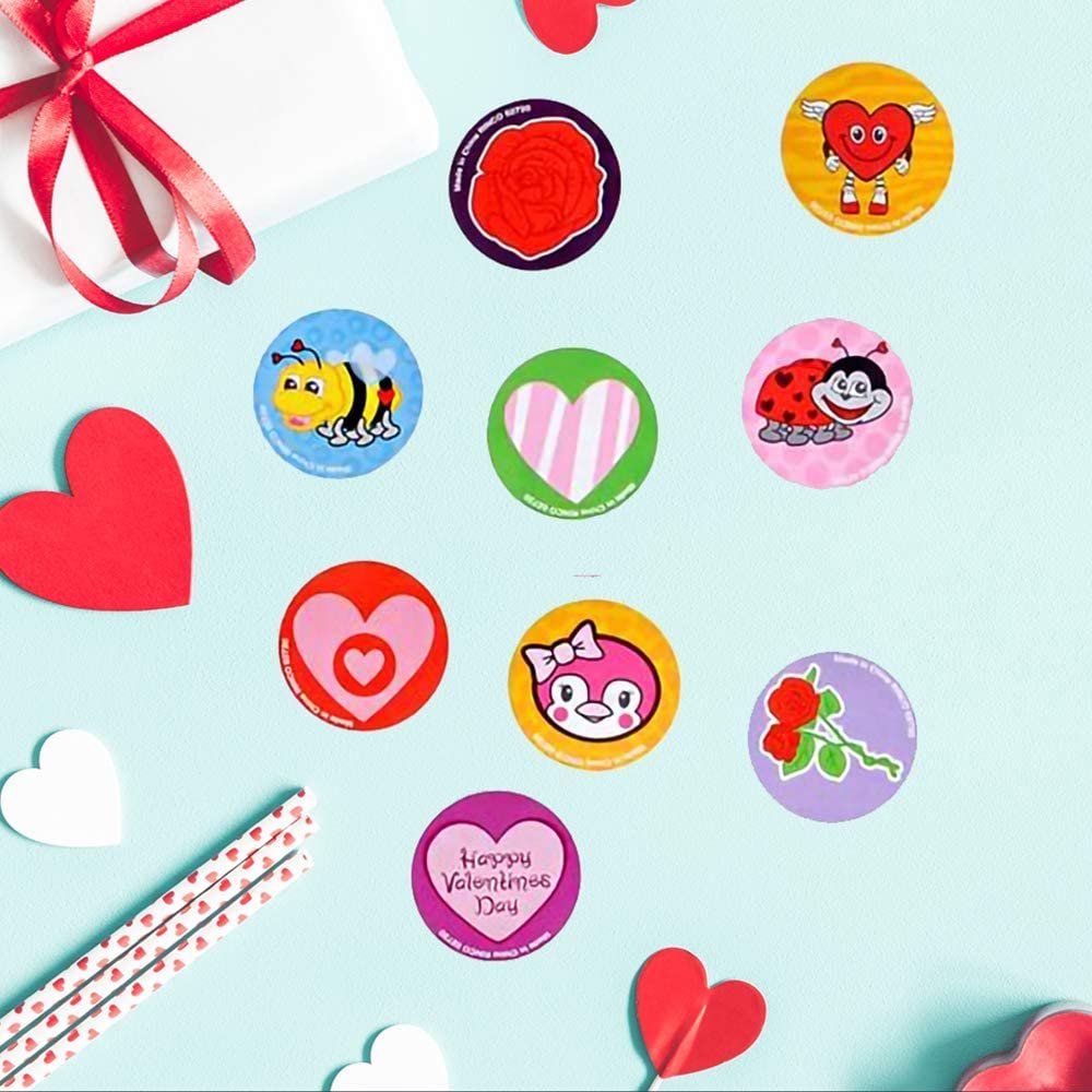 ArtCreativity Valentines Day Roll Stickers Assortment for Kids, 5