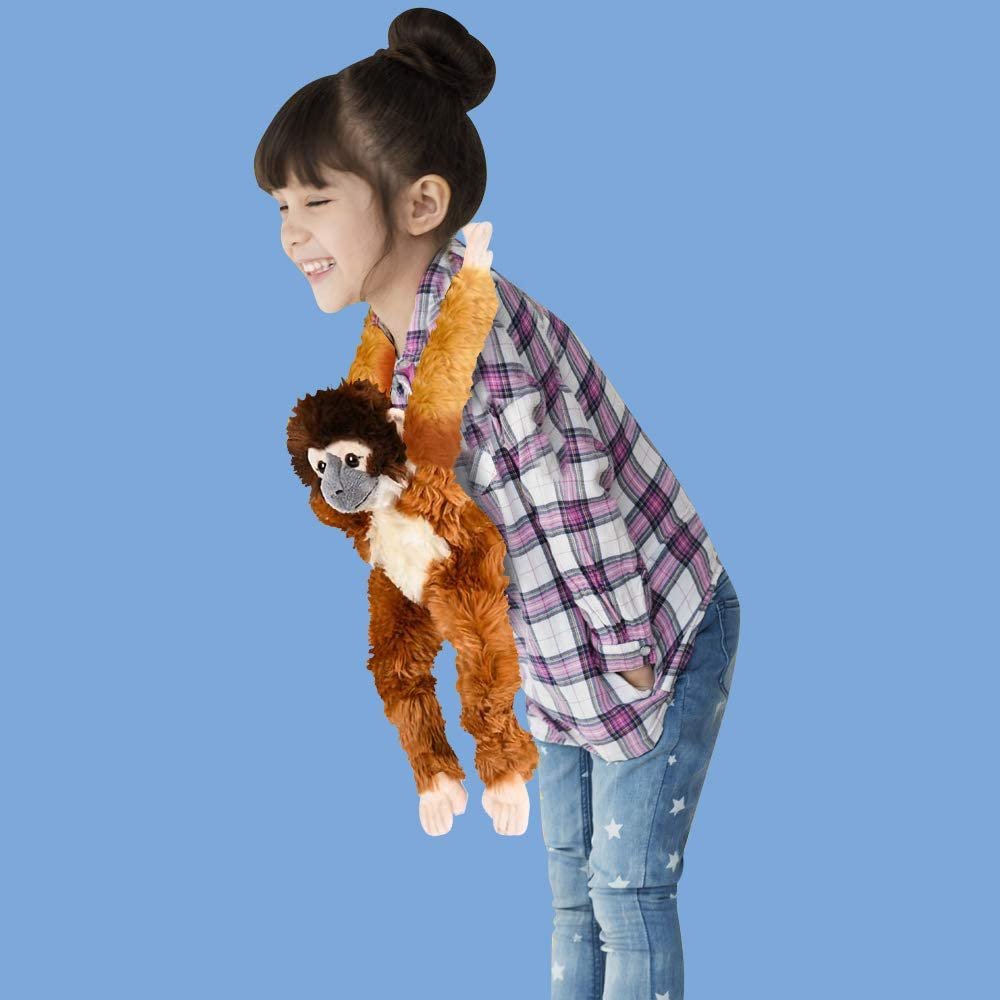 Hanging Squirrel Monkey Plush Toy, 23" Stuffed Squirrel Monkey with Realistic Design, Soft and Huggable, Cute Nursery Decor, Best Birthday Gift for Boys and Girls