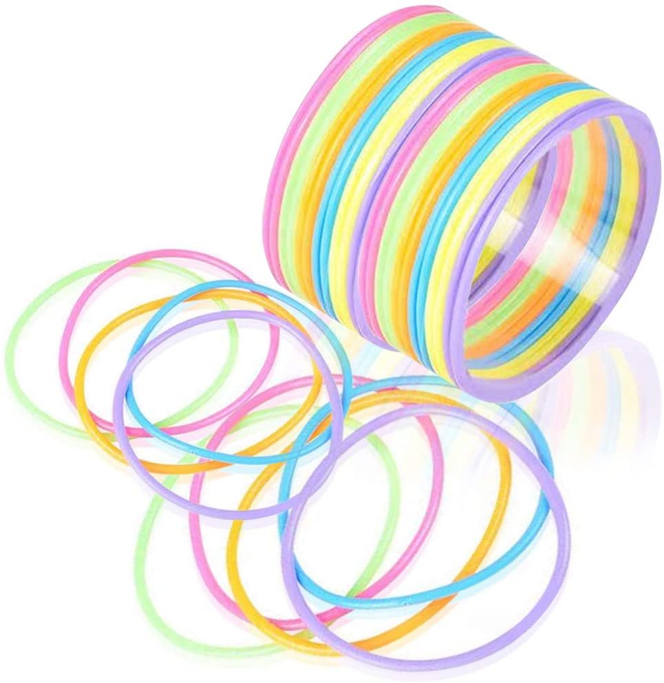 Jelly Bracelets for Kids and Adults - 144 Pack - Colorful Stretchy Rubber Wristbands for Boys and Girls - Fun Birthday Favors, Goodie Bag Fillers, 80’s Party Decorations and Giveaways