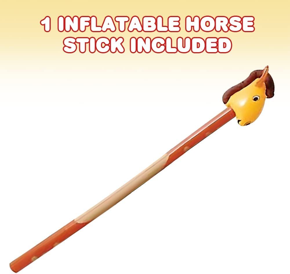 Inflatable Riding Horse, 1 Piece, 56" Stick Horse Inflate, Cowboy Toy for Kids, Inflatable Horse on a Stick for Hours of Fun, Cowboy Costume Accessory for Boys and Girls