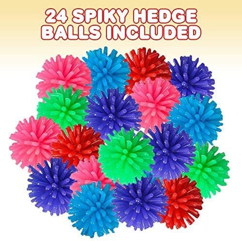 Spiky Hedge Balls for Kids, Bulk Pack of 144, Soft Sensory Balls in Various Vibrant Colors, Calming Sensory Fidget Toys for Autistic Children, Fun Birthday Party Favors