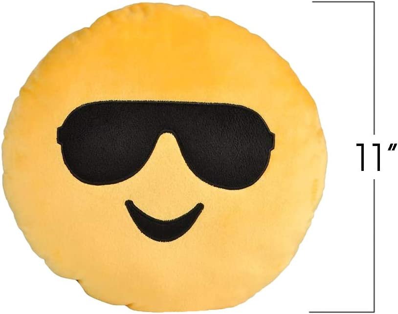 ArtCreativity Assorted Round Emoticon Pillows, Pack of 6, Yellow Smile Face Cushions, Soft Stuffed Emoticon Decorations, Cute Living Room Bedroom Décor, Emoticon Birthday Party Favors for Kids