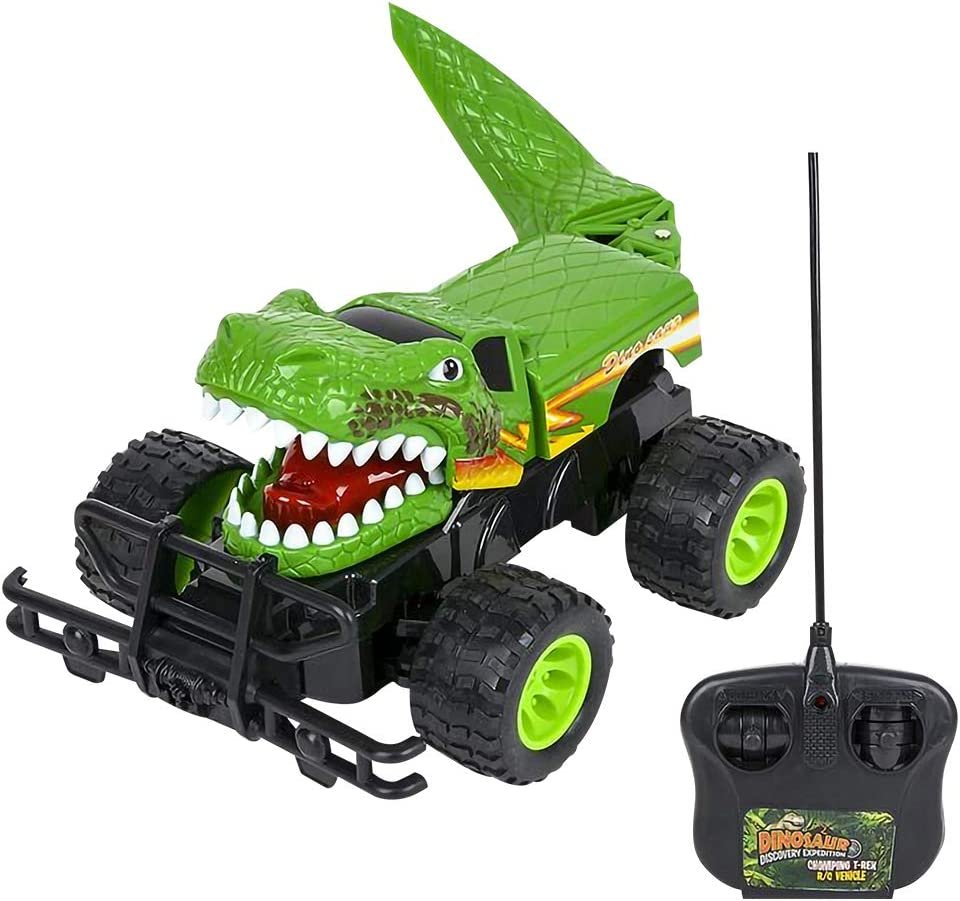 ArtCreativity 14 Inch Remote Control Dinosaur Monster Truck Dino RC Toy Car - Battery Operated - Unique Birthday Gift for Boys and Girls - Large Carnival Game Prize